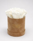 Small Beige Round Suede Rose Box
