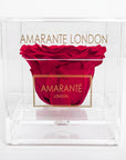 Acrylic Jewellery Box Featuring an Extra Large Red Infinity Rose in the Shape of a Heart