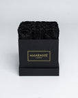 Medium Black Square Matte Finish Rose Box