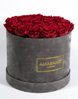 Dreamy red Roses imbedded in a sophisticated grey box