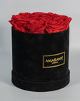 Medium Round Black Suede Rose Box