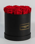 Medium Black Round Matte Rose Box of Infinity Roses