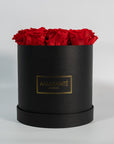 Medium Black Round Matte Rose Box of Infinity Roses
