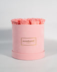 Medium Pink Round Suede Rose Box