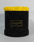 Medium Round Black Suede Rose Box