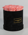 Medium Round Black Suede Rose Box