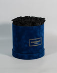 Bold black Roses encompassed in a gorgeous blue box