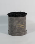 Medium Grey Round Suede Rose Box