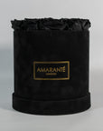 Medium Round Black Suede Rose Box