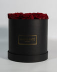 Medium Black Round Matte Rose Box of Infinity Roses