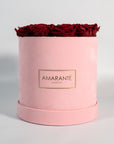 Medium Pink Round Suede Rose Box