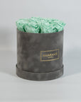 Medium Grey Round Suede Rose Box