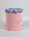 Medium Pink Round Suede Rose Box