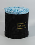 Medium Round Black Suede Rose Box