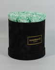 Medium Round Black Suede Rose Box