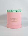 Medium Pink Round Suede Rose Box