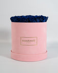 Medium Pink Round Suede Rose Box