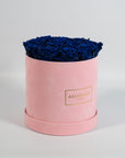 Medium Pink Round Suede Rose Box