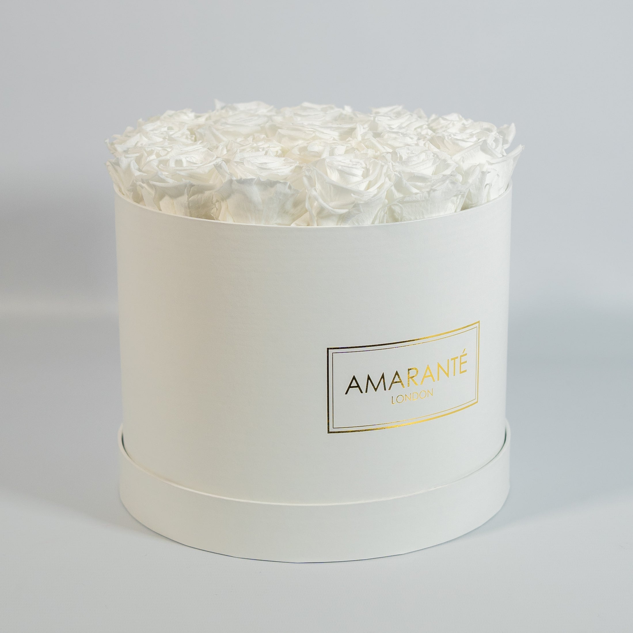 Heart-warming white Roses exhibited in an amazing white large box