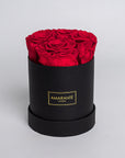 Small Black Round Matte Rose Box