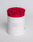 Small White Round Matte Rose Box