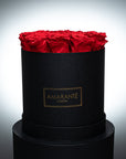 Medium Black Round Matte Rose Box of Infinity Roses