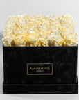 Impressive gifting choice - luxury hatbox with 36 delicate yellow forever roses, perfect for family, friends, and loved ones on special events.