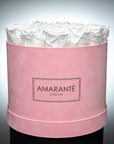 Large Pink Round Suede Rose Box