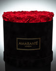 Large Black Round Suede Rose Box