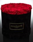 Large Black Round Suede Rose Box