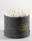 Elegant white Roses in a majestic grey box in large size