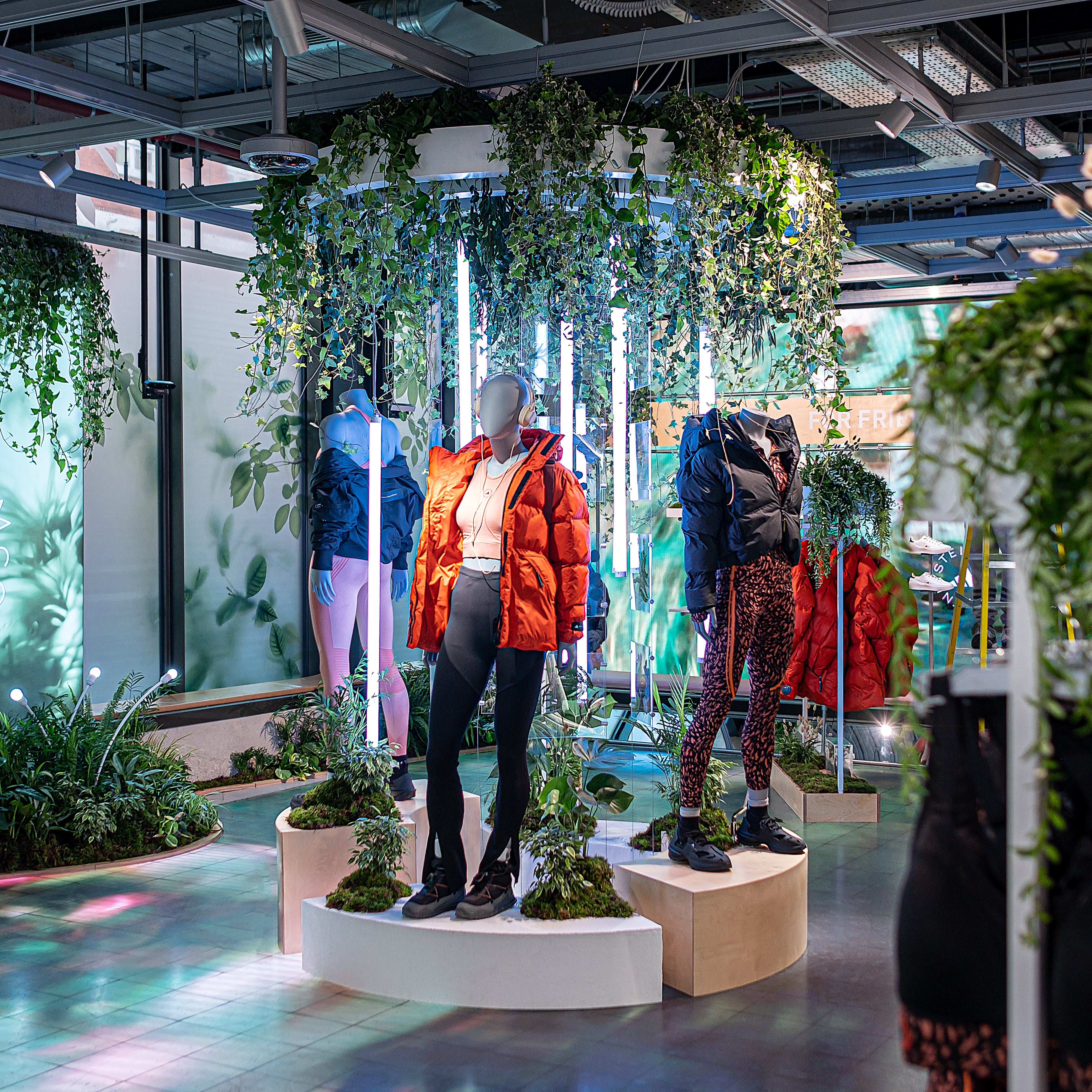 Bespoke Floral Installation for Adidas London store, plant installations by Amaranté London.