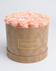 Large Beige Round Suede Rose Box