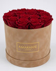Medium Beige Suede Rose Box