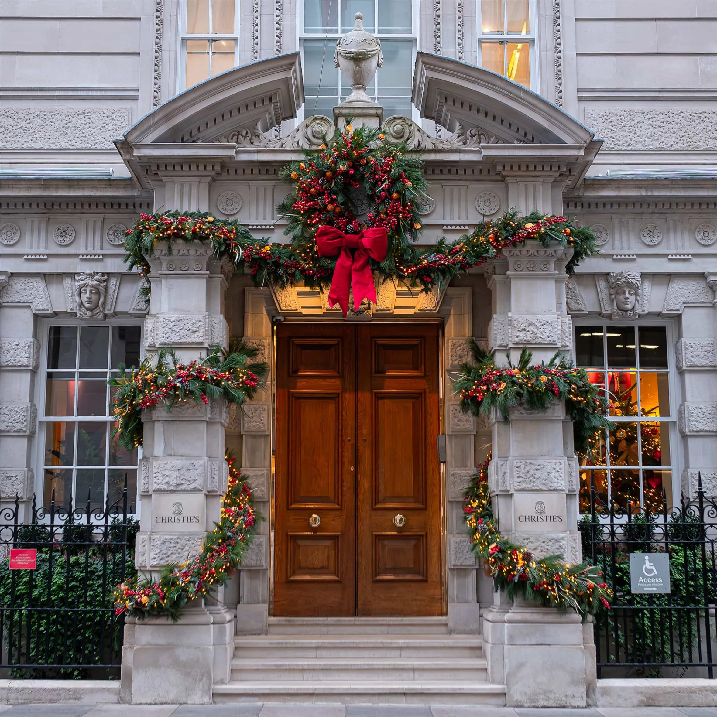 We elevated holiday decor at Christie's with our bespoke Christmas floral arrangements, meticulously crafted for a touch of seasonal elegance by our expert event florists