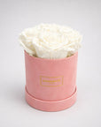 Small Pink Round Suede Rose Box