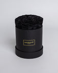 Small Black Round Matte Rose Box