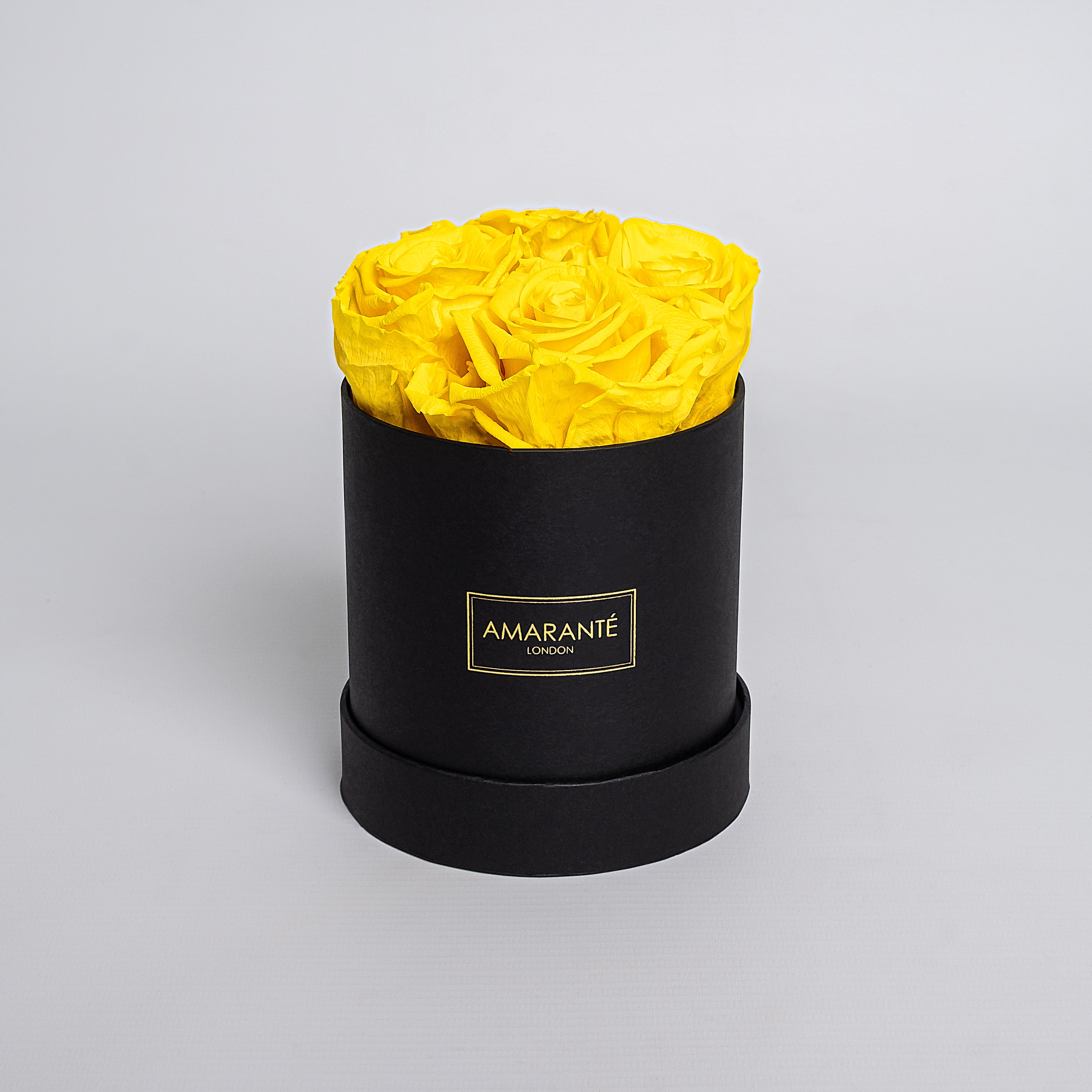 Small Black Round Matte Rose Box