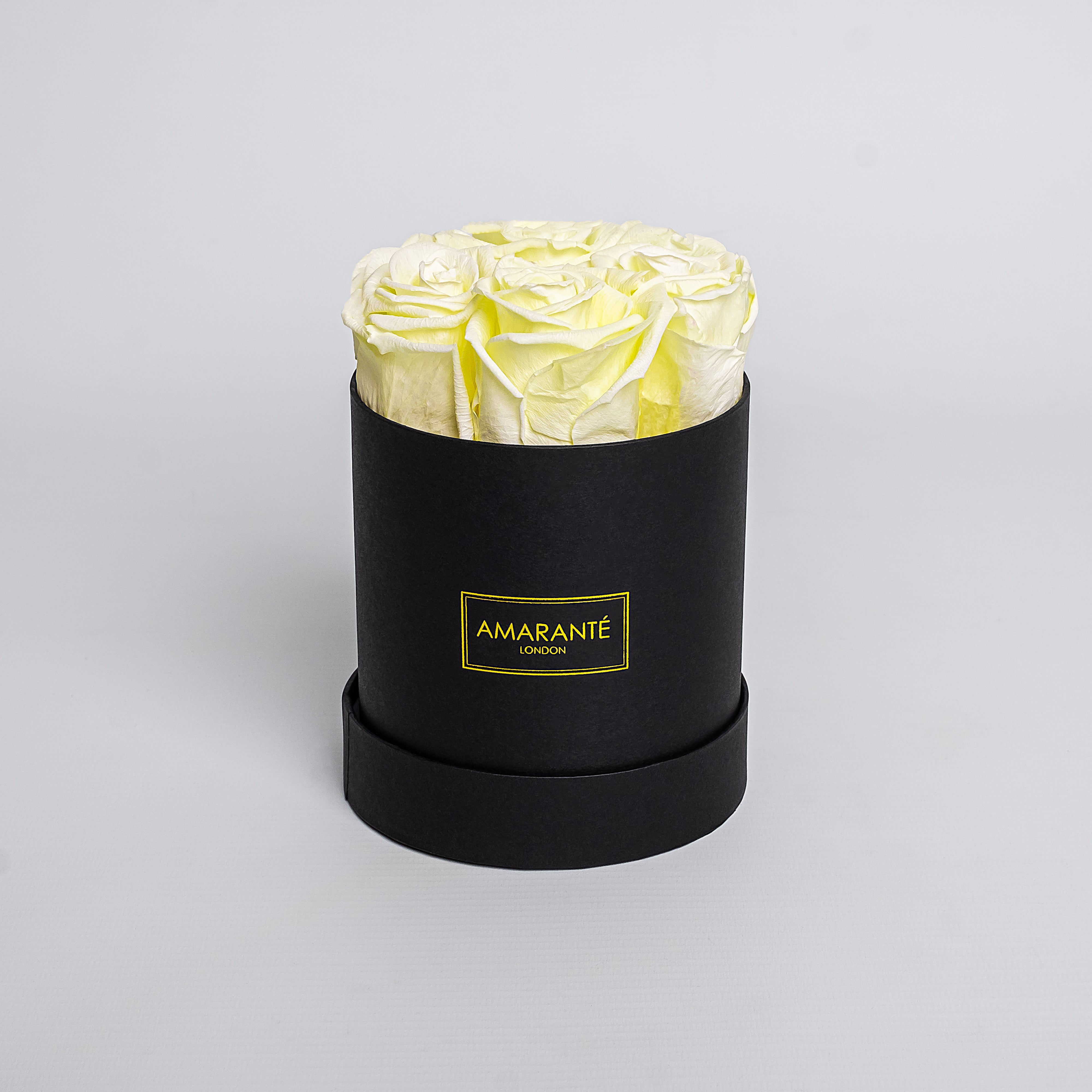 Small Black Round Matte Rose Box