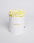 Small White Round Matte Rose Box