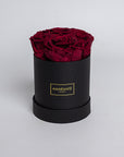 Small Black Round Matte Rose Box