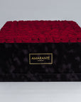 130-150 Roses in Super Deluxe Square Black Suede Rose Box