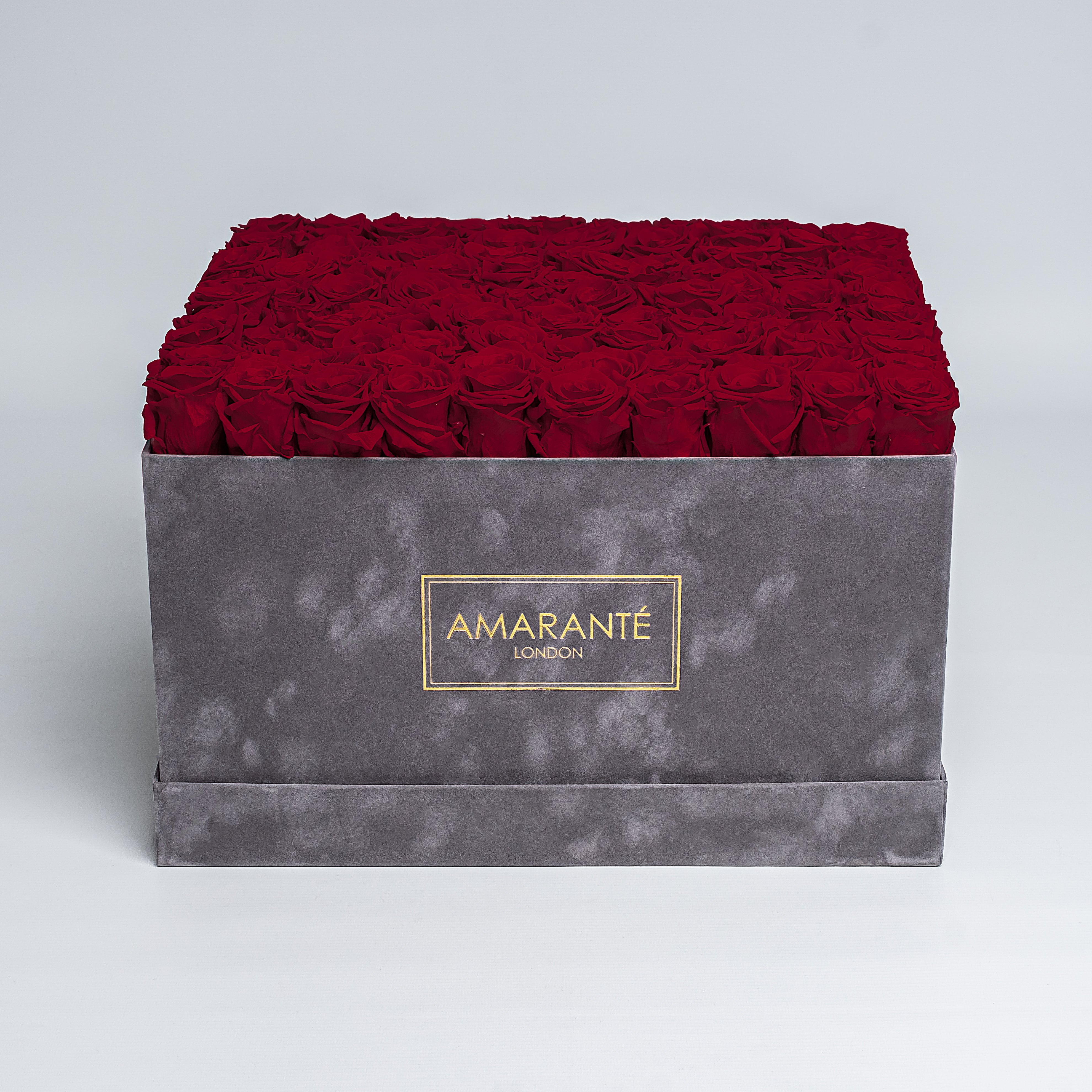 100 Roses in a Grey Extra Large Square Rose Box