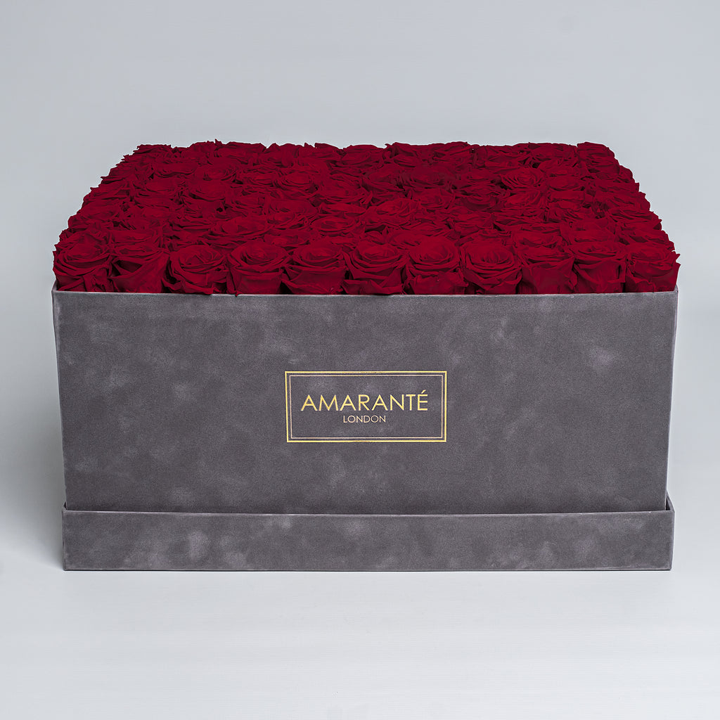 Infinity Roses Card Preserved > Infinity Roses > 130-150 Roses Super Deluxe Grey Rose Box ...