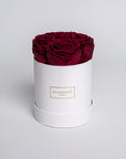 Small White Round Matte Rose Box