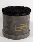 Bold black Roses accessible in a chic grey large box