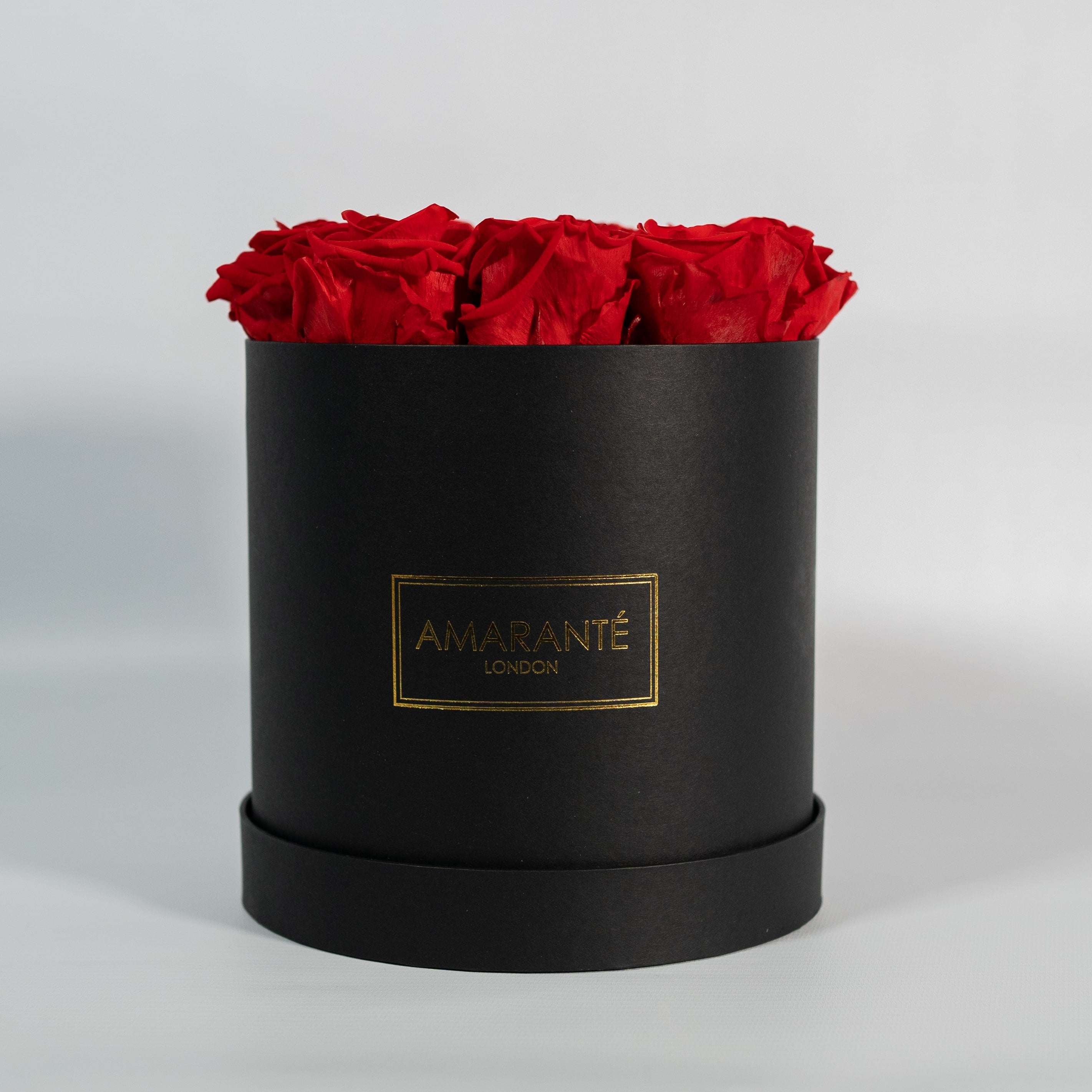 Medium Black Round Matte Rose Box of Infinity Roses