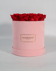 Medium Pink Round Suede Rose Box