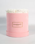 Medium Pink Round Suede Rose Box