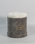 Medium Grey Round Suede Rose Box